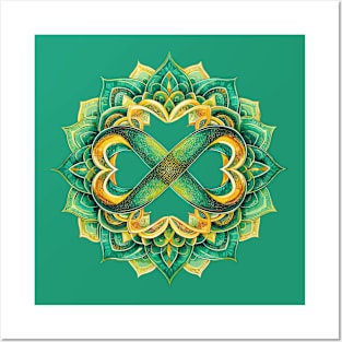 Mandala Green Yellow 2 Posters and Art